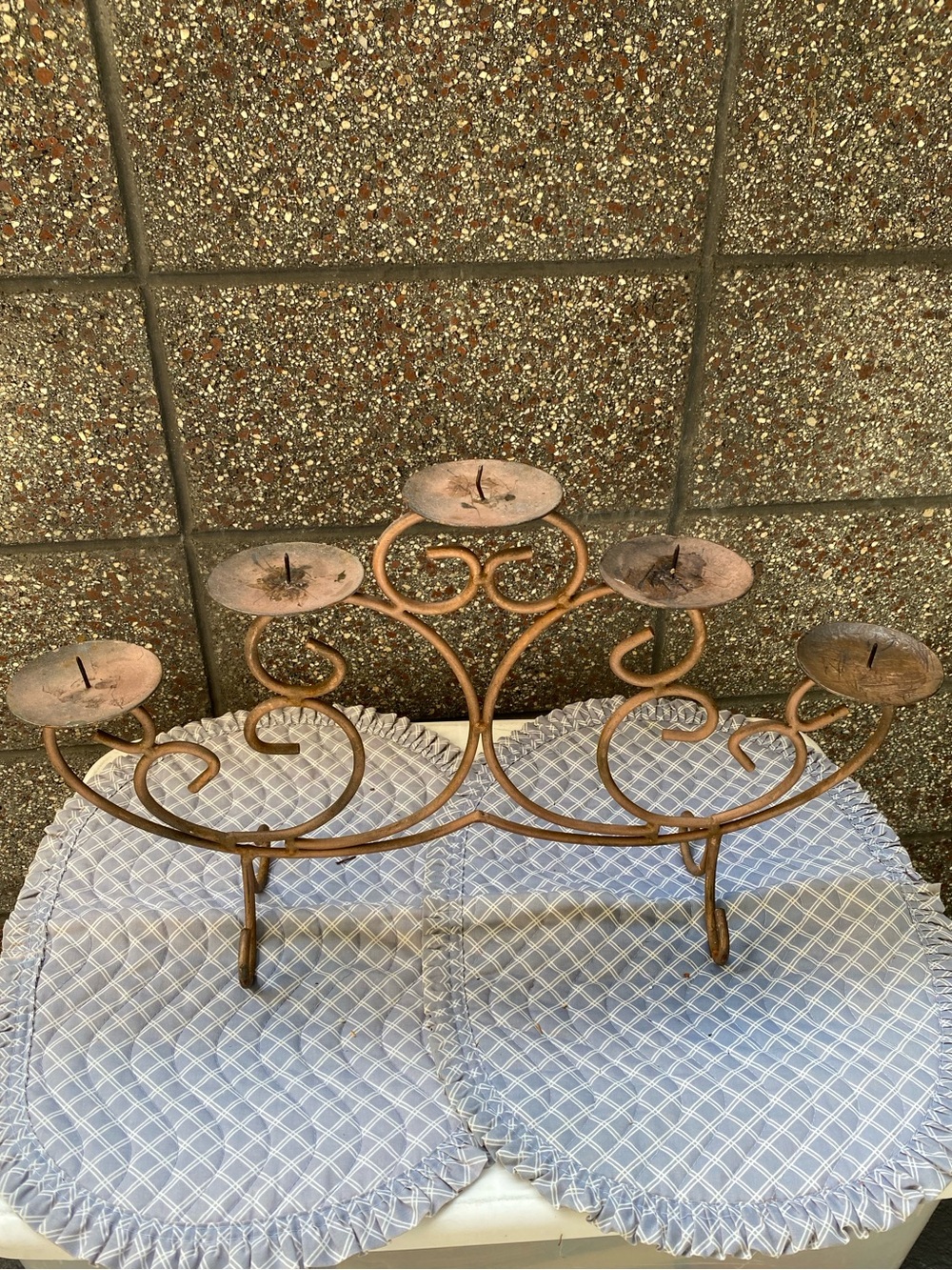 Decorative Metal 5-Arm Candle Holder - Bronze Finish